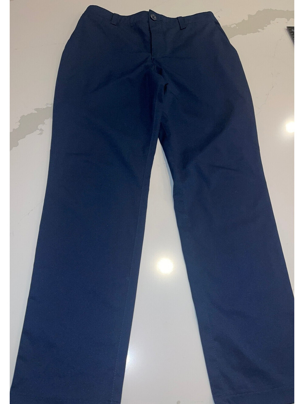DESIGNER UNDER ARMOUR STRETCH WAIST 100% COTTON BLUE PANTS WOMENS SIZE 14 27x25